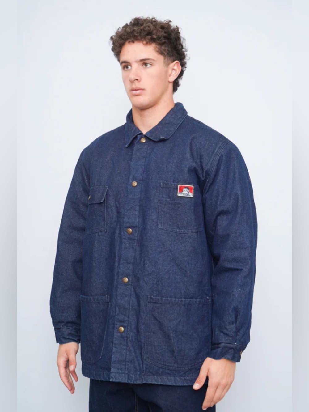 Ben Davis Dark Indigo Denim Jacket Blanket Lined Work Chore Coat Snap Button 2XL